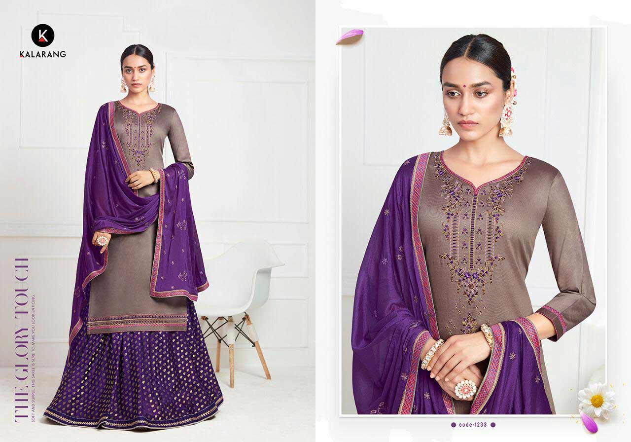 Kalarang Black Berry Silk Embroidery Dresses Kalarang Black Berry Silk Embroidery Dresses